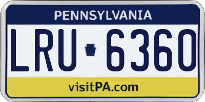 PA license plate LRU6360