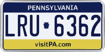 PA license plate LRU6362