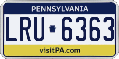 PA license plate LRU6363