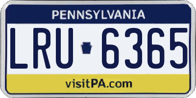 PA license plate LRU6365