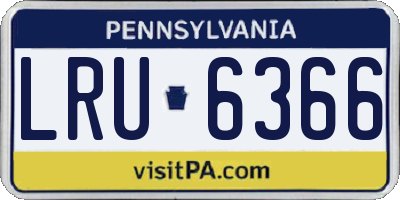 PA license plate LRU6366