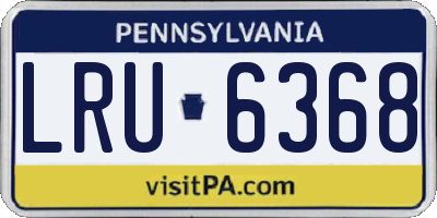 PA license plate LRU6368