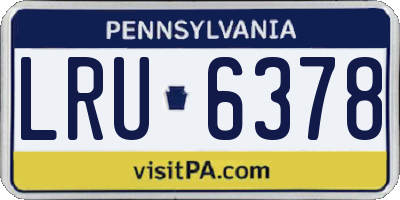 PA license plate LRU6378