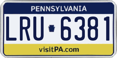 PA license plate LRU6381