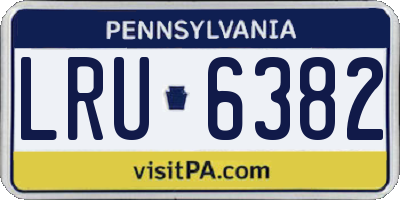 PA license plate LRU6382