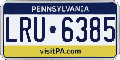 PA license plate LRU6385