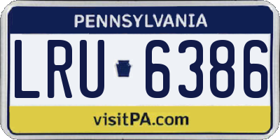 PA license plate LRU6386