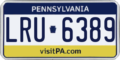 PA license plate LRU6389