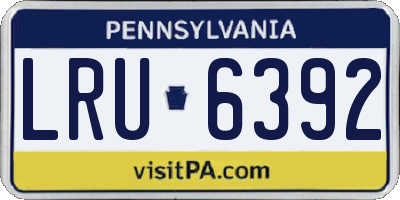 PA license plate LRU6392