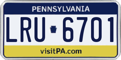 PA license plate LRU6701