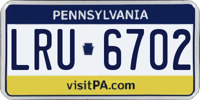 PA license plate LRU6702
