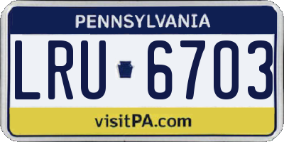 PA license plate LRU6703
