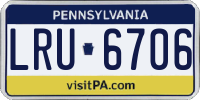 PA license plate LRU6706