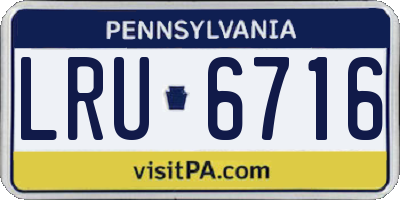 PA license plate LRU6716