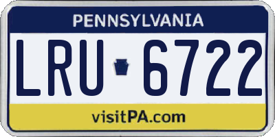 PA license plate LRU6722