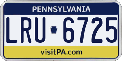 PA license plate LRU6725