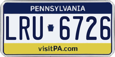 PA license plate LRU6726