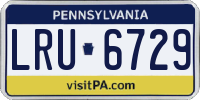 PA license plate LRU6729