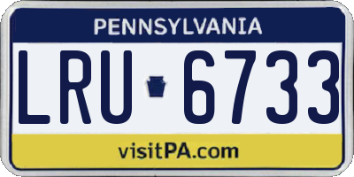 PA license plate LRU6733