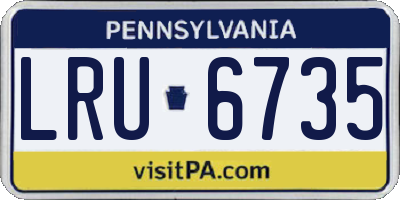 PA license plate LRU6735