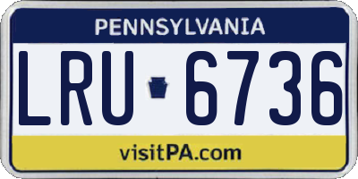 PA license plate LRU6736