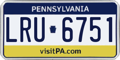 PA license plate LRU6751