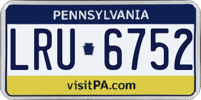 PA license plate LRU6752