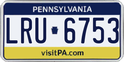 PA license plate LRU6753
