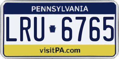 PA license plate LRU6765