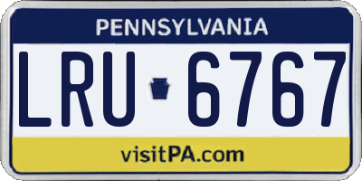 PA license plate LRU6767