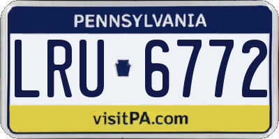PA license plate LRU6772