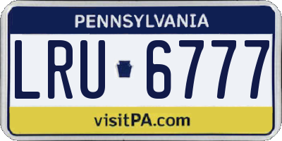PA license plate LRU6777