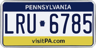 PA license plate LRU6785