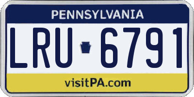 PA license plate LRU6791