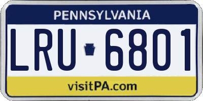 PA license plate LRU6801