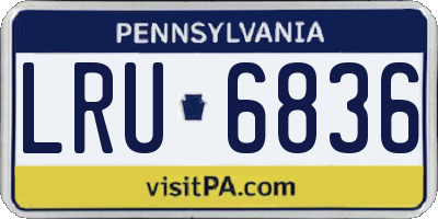 PA license plate LRU6836