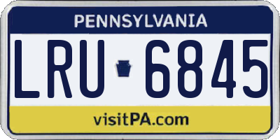 PA license plate LRU6845