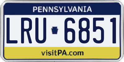 PA license plate LRU6851