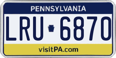 PA license plate LRU6870