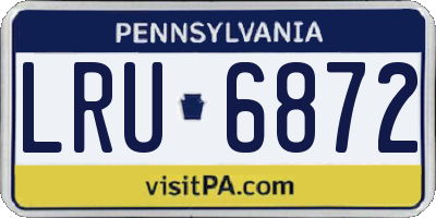 PA license plate LRU6872