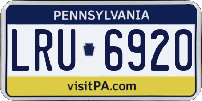 PA license plate LRU6920