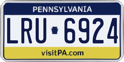 PA license plate LRU6924