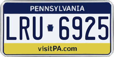 PA license plate LRU6925