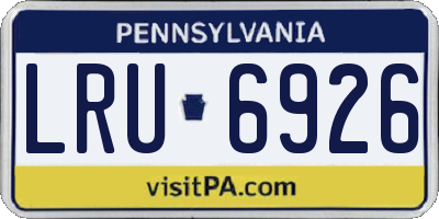 PA license plate LRU6926