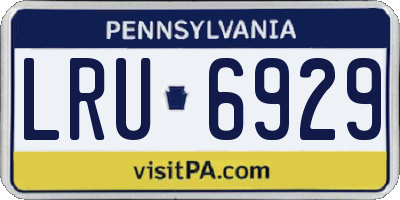 PA license plate LRU6929