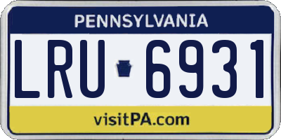 PA license plate LRU6931