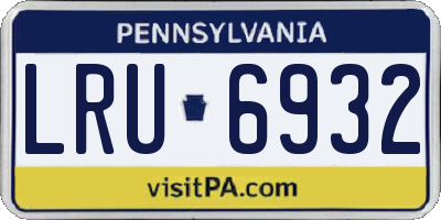 PA license plate LRU6932