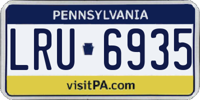 PA license plate LRU6935