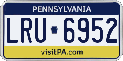 PA license plate LRU6952