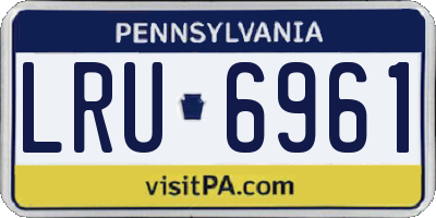 PA license plate LRU6961